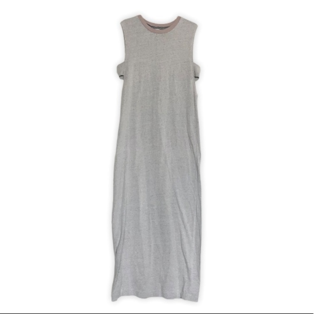 Free People Beach Gray Linen Blend Maxi Dress